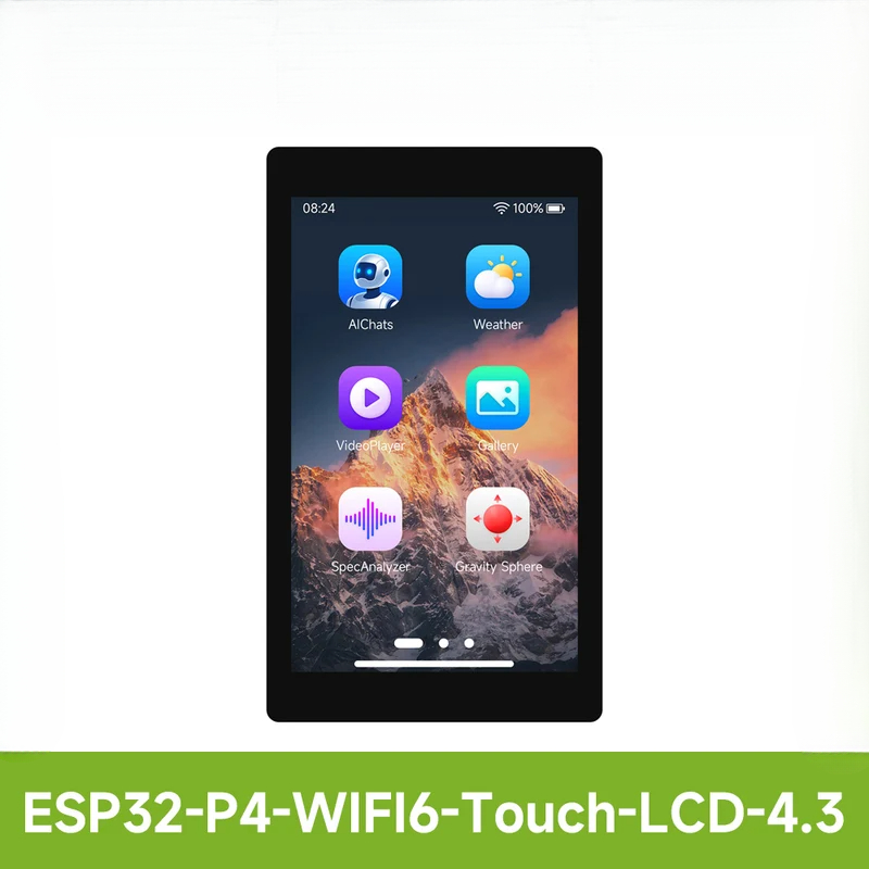 Esp32 P4 - Waveshare ESP32-P4-WIFI6 4.3インチ開発ボード、480×800解像度、5点タッチ対応、オンボードオーディオコーデックチップ、Wi-Fi 6、BLE 5