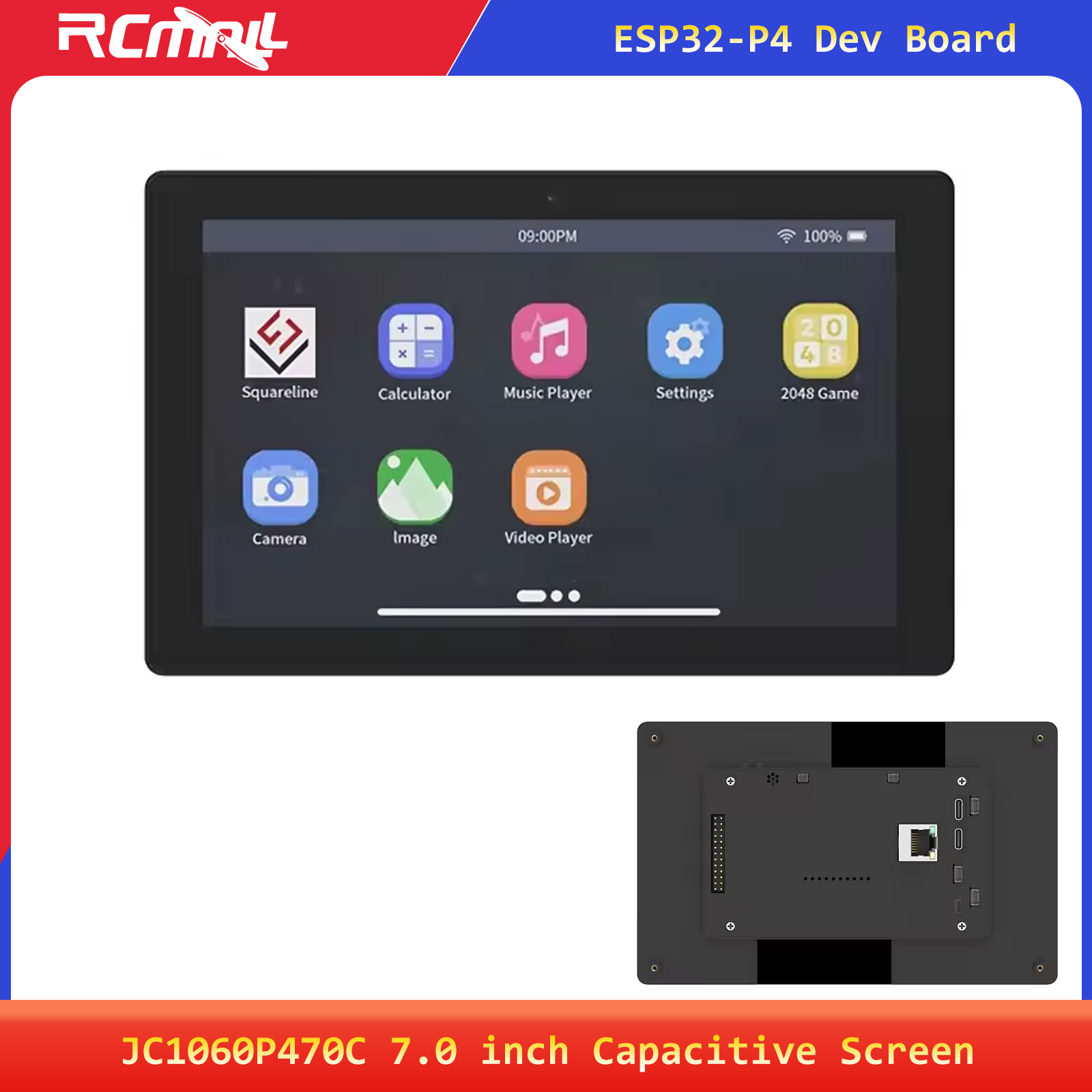 Esp32 C6 - JC1060P470C 7.0インチ 1024x600 IPS静電容量式タッチディスプレイ ESP32P4開発ボード ESP32-C6