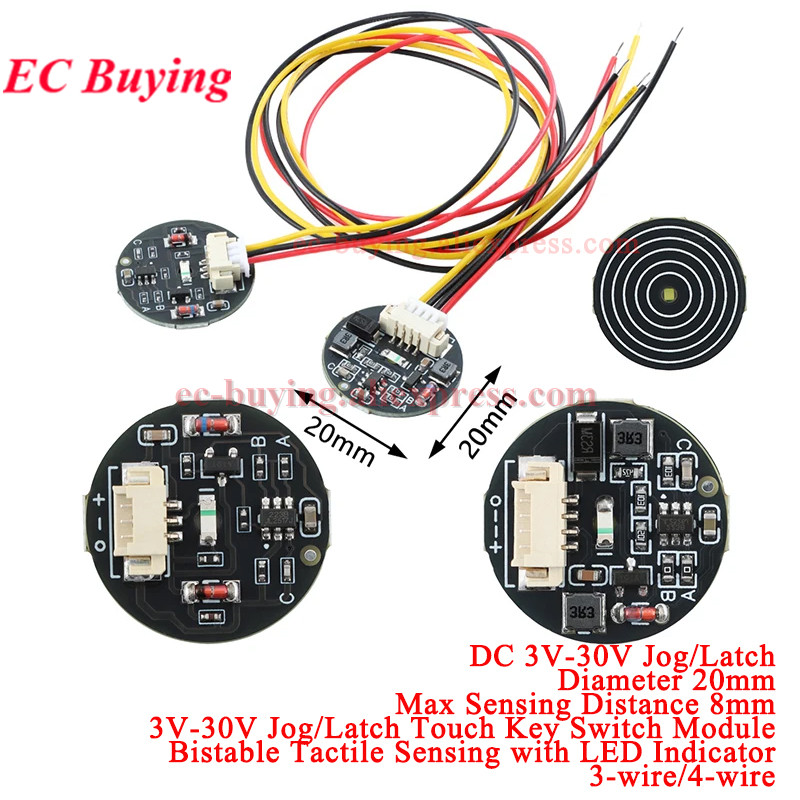 Espressif Esp32 - 1個～10個 タッチボタンスイッチセンシングモジュール 3V～30V モーメンタリ/セルフロック シングルボタン双安定タッチスイッチ 3/4線式LED