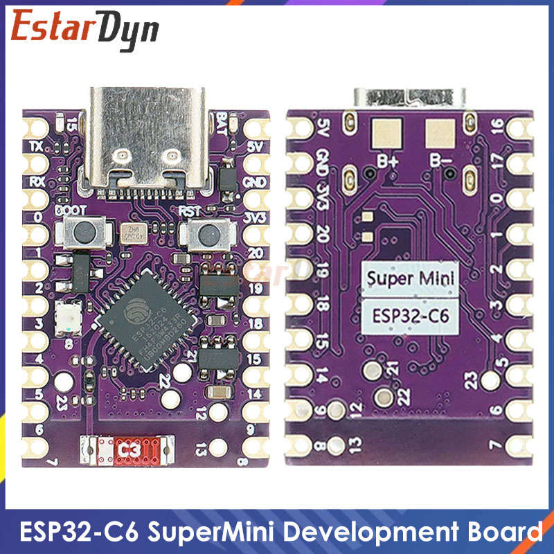 Esp32 Devkit - Estardyn-マイクロコントローラープログラミングラーニングボード,スーパーミニ開発ボード,4MBフラッシュ,wifi 6,bluetooth 5,ESP32-C6