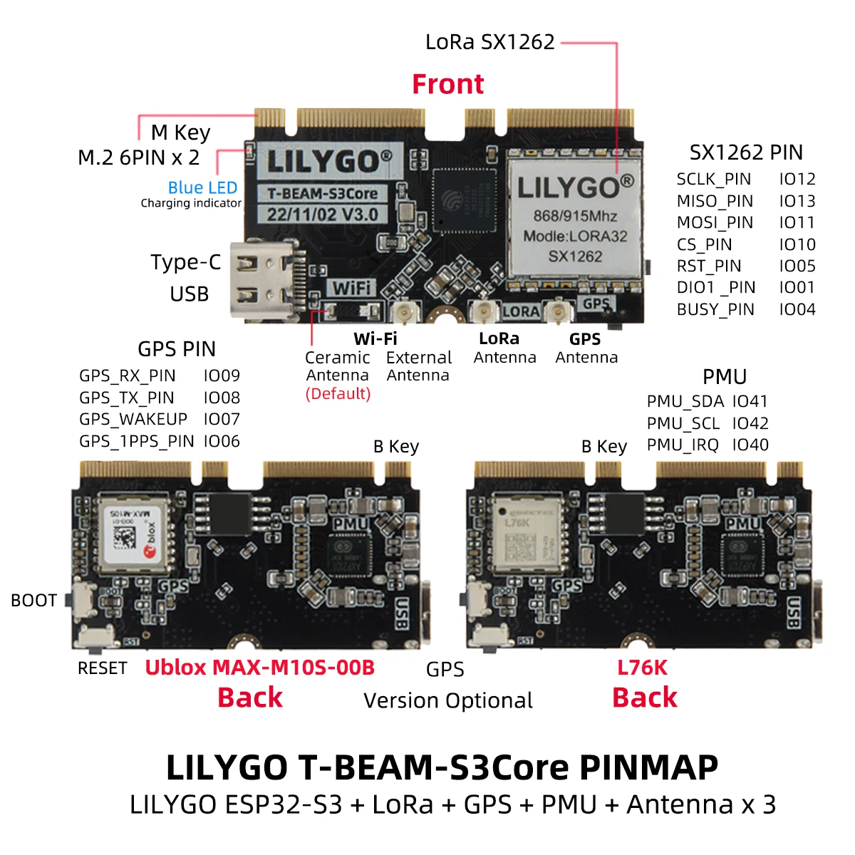 LILYGO T-BEAM-CORE V3.0 L76K U - Esp32 Development Board のレビューと価格