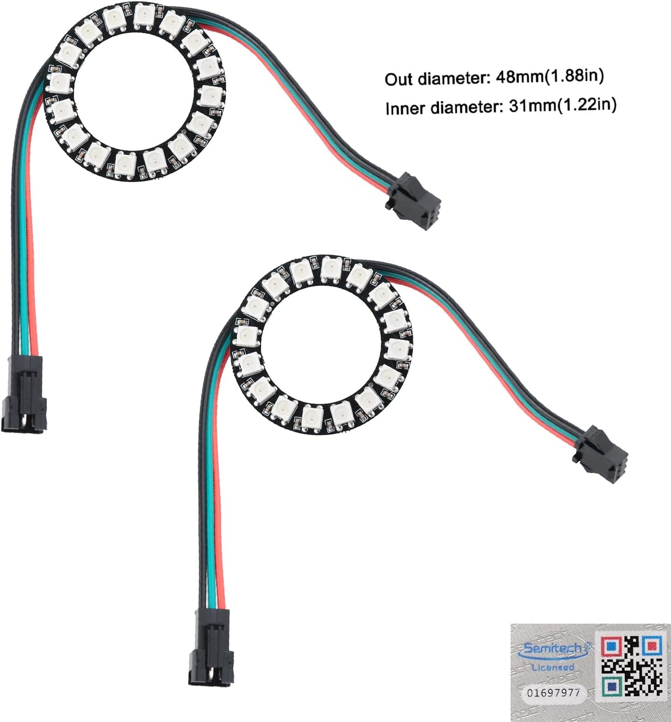 16 ビット RGB LED リング 16X WS2812B - Esp8266 Nodemcu のレビューと価格