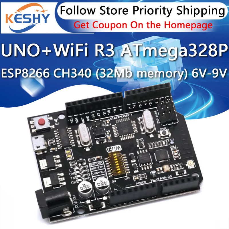 UNO + WiFi R3 ATmega328P + ESP - Esp8266 Nodemcu のレビューと価格